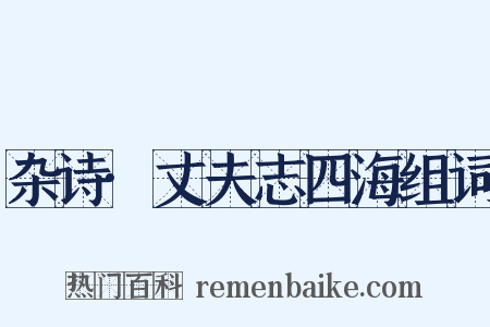 杂诗·丈夫志四海组词是什么意思的图片